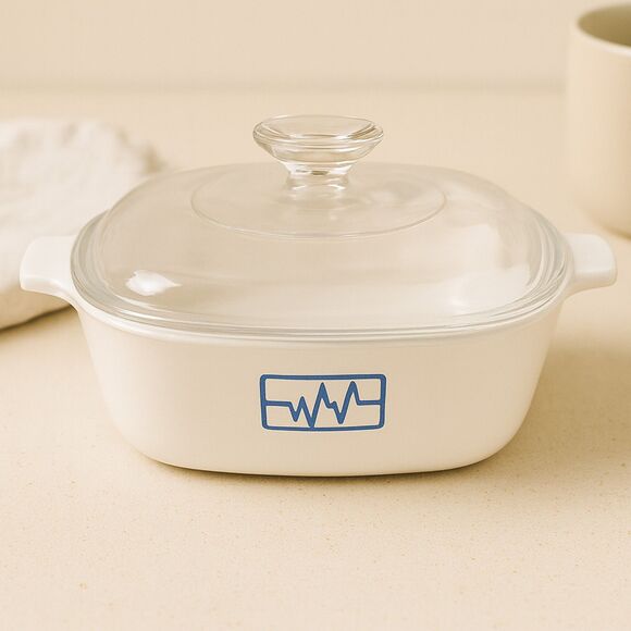 CorningWare | Microwave Heartbeat EKG Pattern Casserole Dish 8.5″ | EUC - Picture 3 of 8